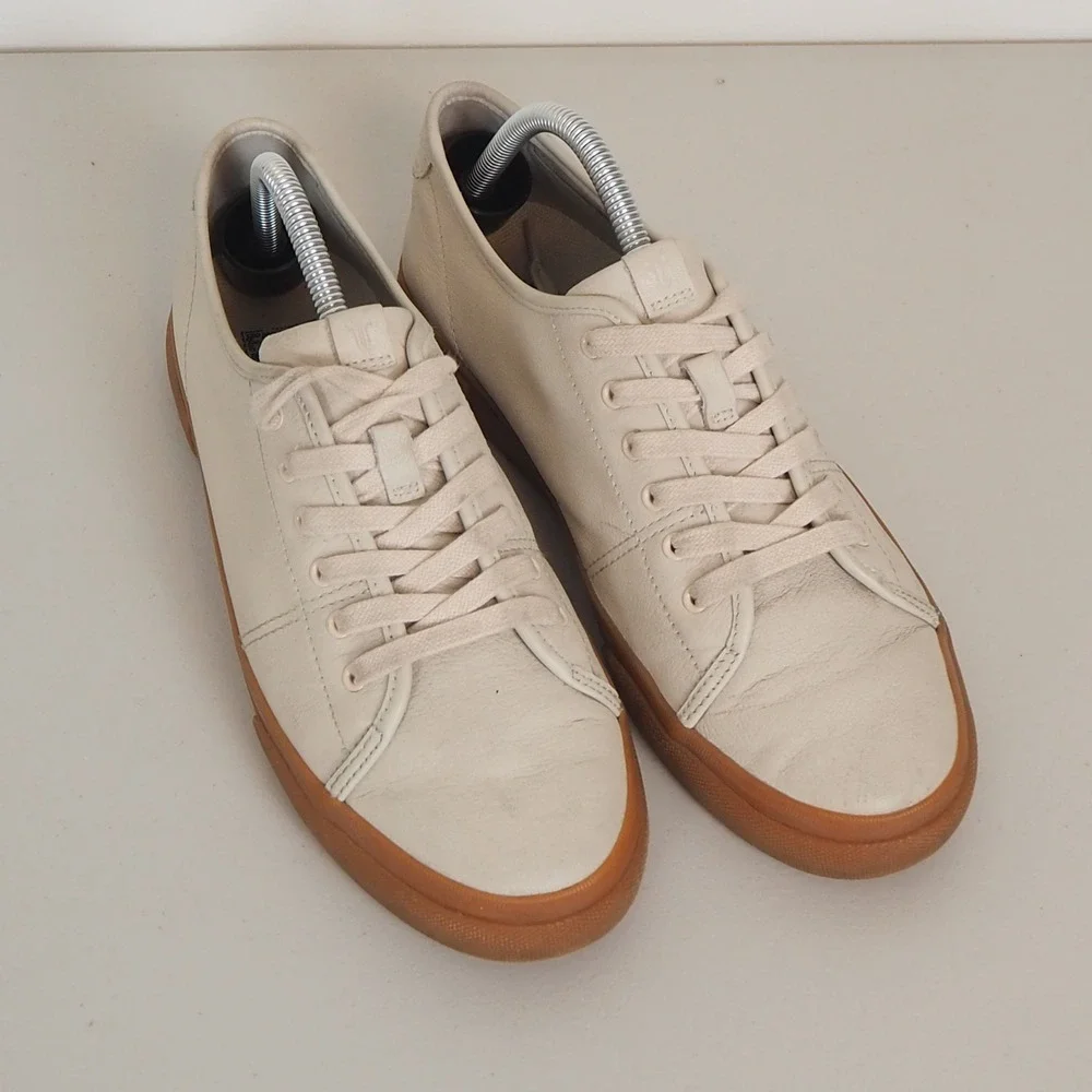 Frye GIA Low Lace Ivory‎ Leather Upper Sneakers Women's Size 9.5M FR41118